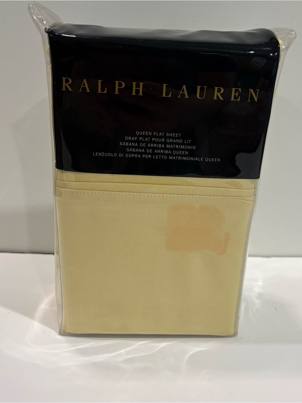 Ralph Lauren Luxury Oxford Yellow QUEEN Flat Sheet - New MSRP $145
